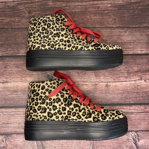 CTTC | Monster Leopard High Top Flatform Sneakers - Picture 3 of 9